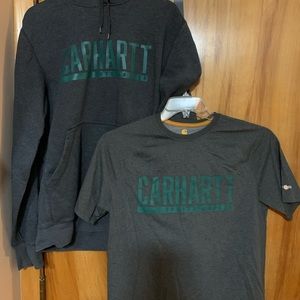 Carhartt set hoodie and t shirt Sz small